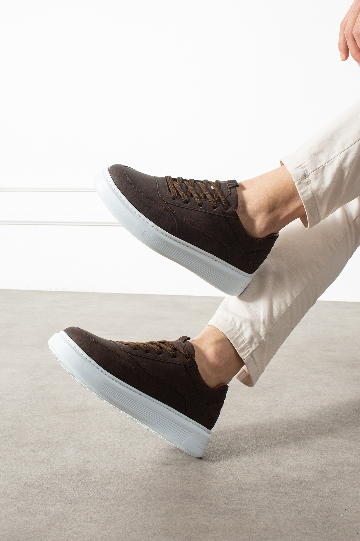 Victoris  LYNOR Erkek Acı Kahve Bağcıklı Düz Taban Sneaker Ayakkabı - Görsel 2