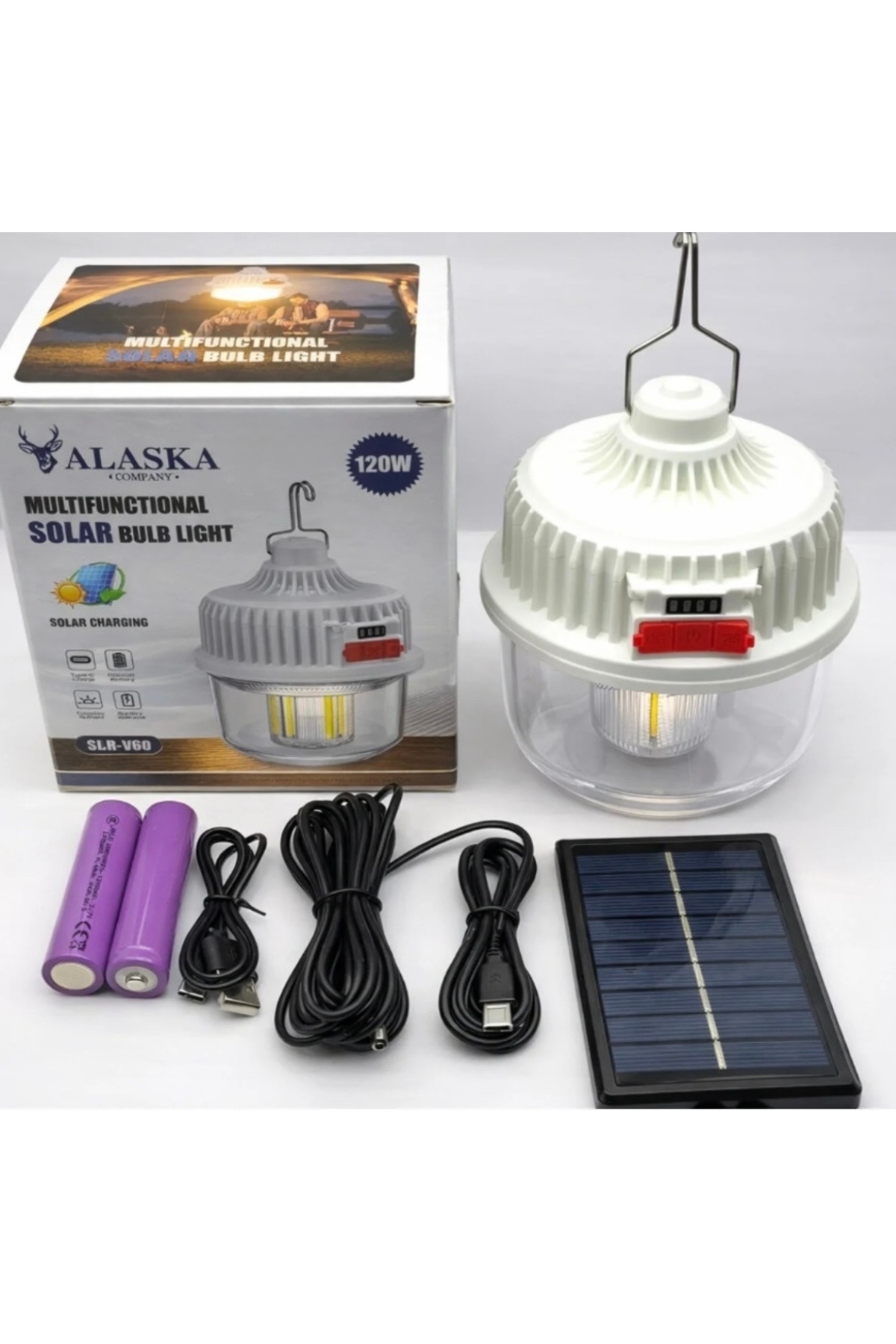 EMİN ENSAR HOME 120W Güneş Enerjili Şarjlı LED Kamp Lambası - 4