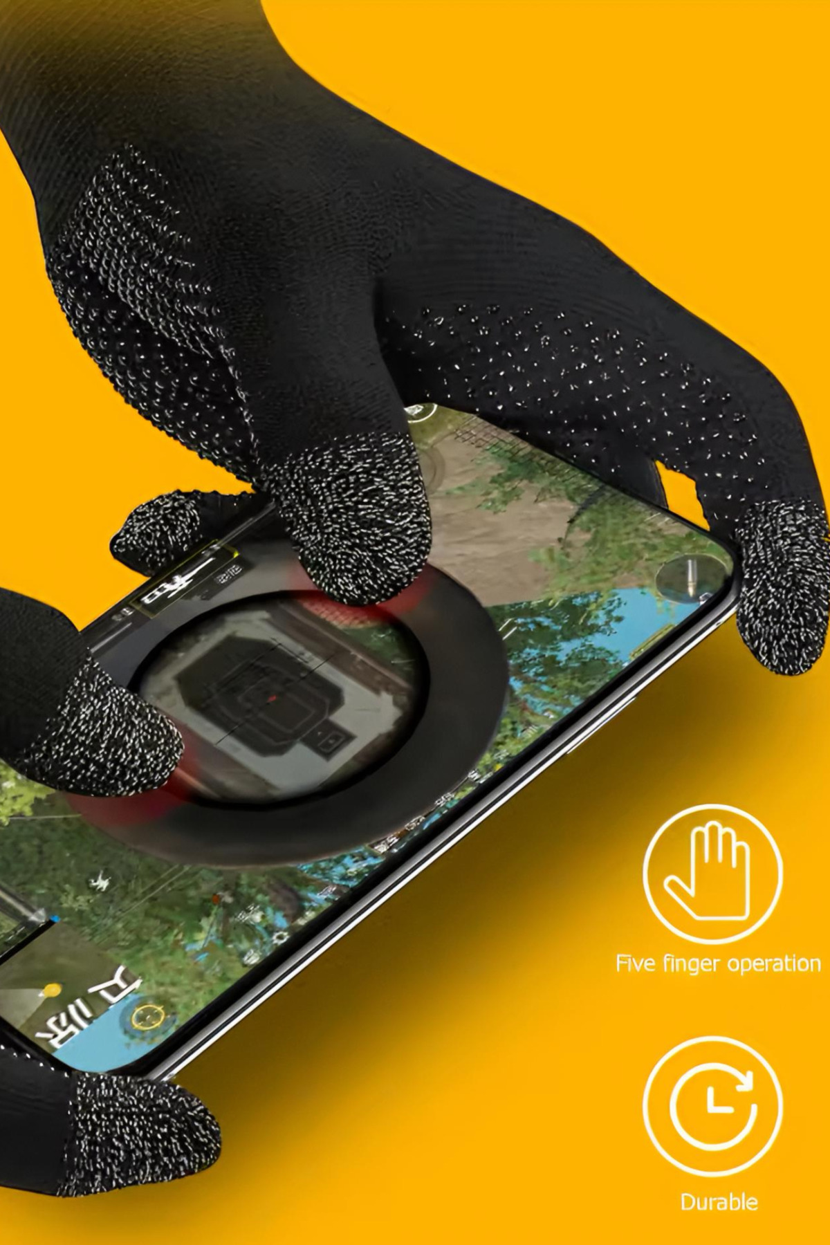 ucuzmi Telefon ve Tabletlere uyumlu Giyilebilir Profesyonel E-Spor Pubg mobile Oyun Full 10 Parmak Eldiveni Ultra Hassasiyet görsel 2