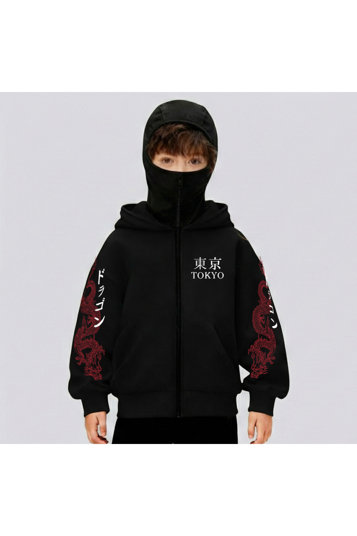 ZEMLİYA ZEMLİYA_KAR MASKELİ NİNJA ERKEK FERMUARLI SWEATSHIRT HIRKA
