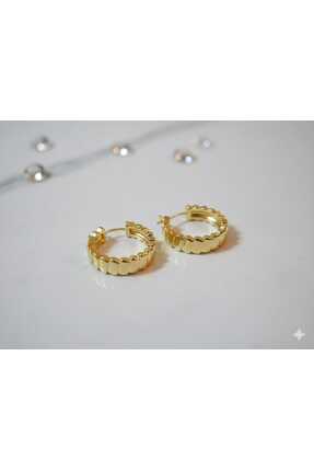 VALORA CONCEPT TR GOLD KAPLAMA HALKA KİLİTLİ KÜPE