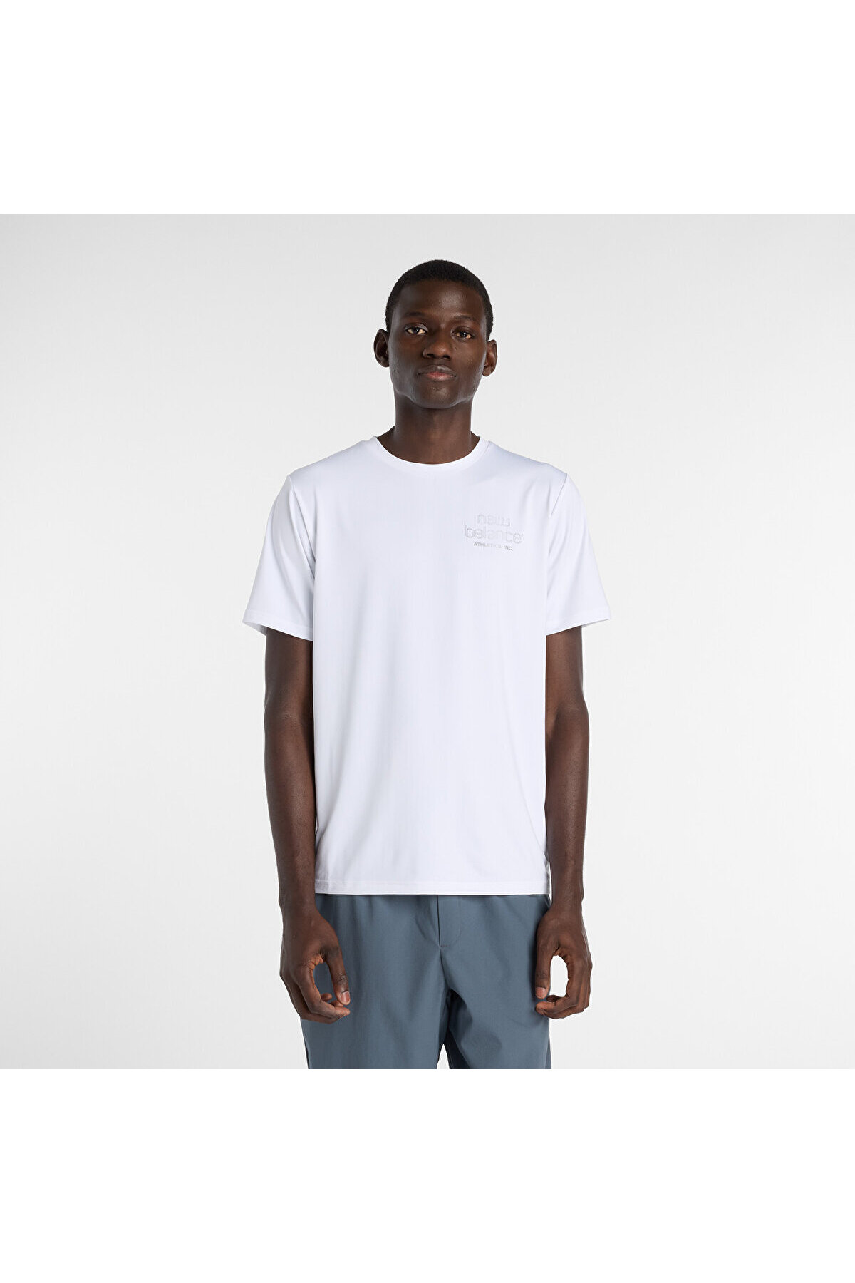 تی‌شرت مردانه سفید MT61Y4NS نیو بالانس تی شرت ورزشی New Balance