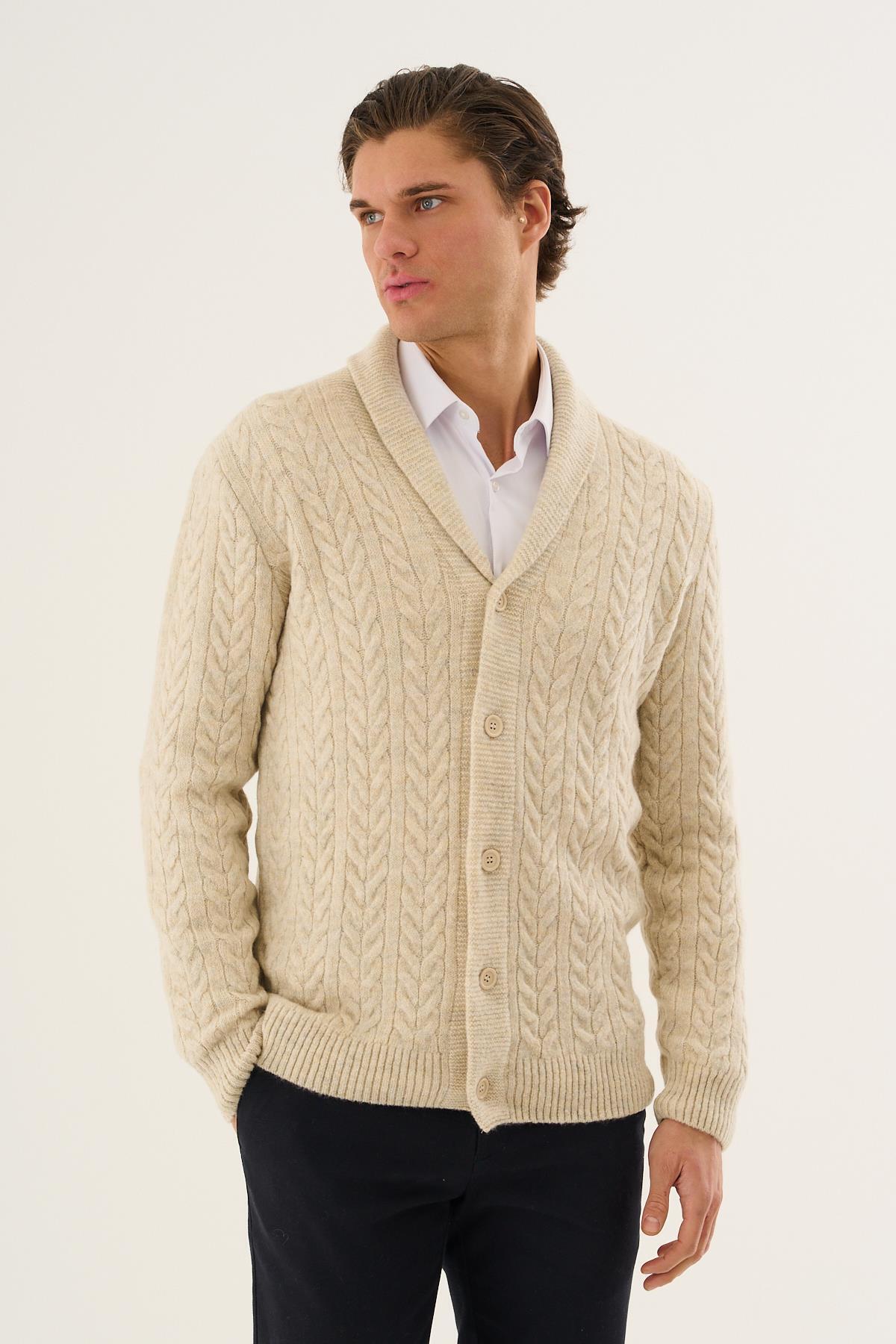 ALEXANDERGARDI  Erkek Şal Yaka Düğmeli Hırka - Görsel 2