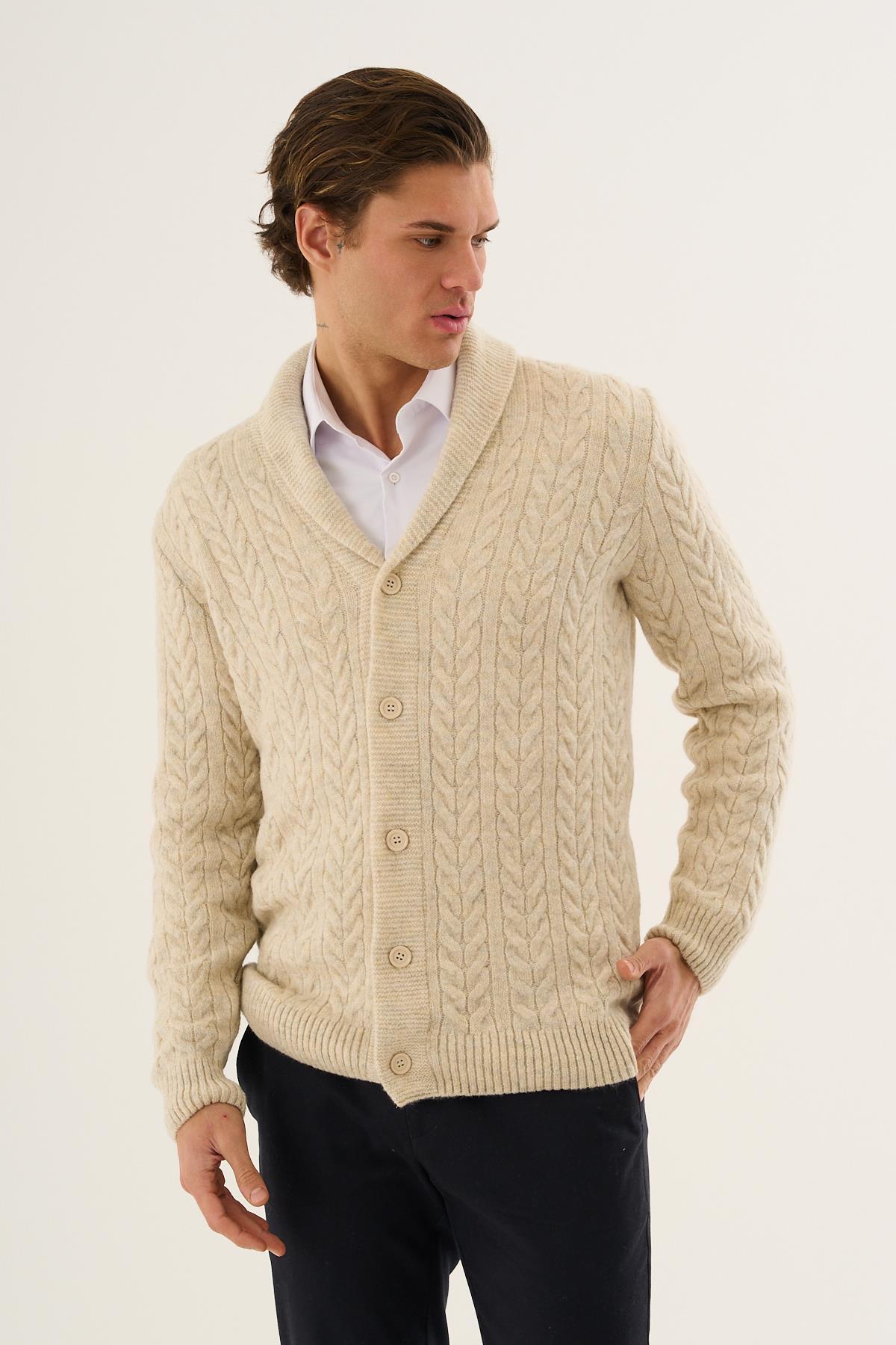 ALEXANDERGARDI  Erkek Şal Yaka Düğmeli Hırka - Görsel 3