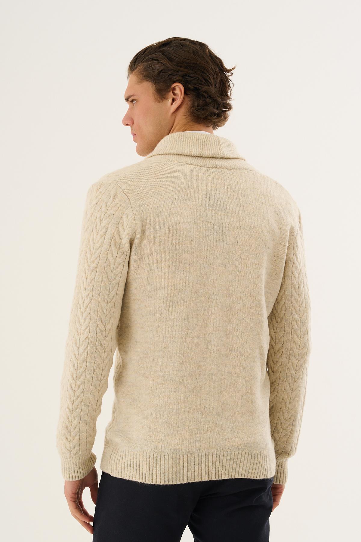 ALEXANDERGARDI  Erkek Şal Yaka Düğmeli Hırka - Görsel 4