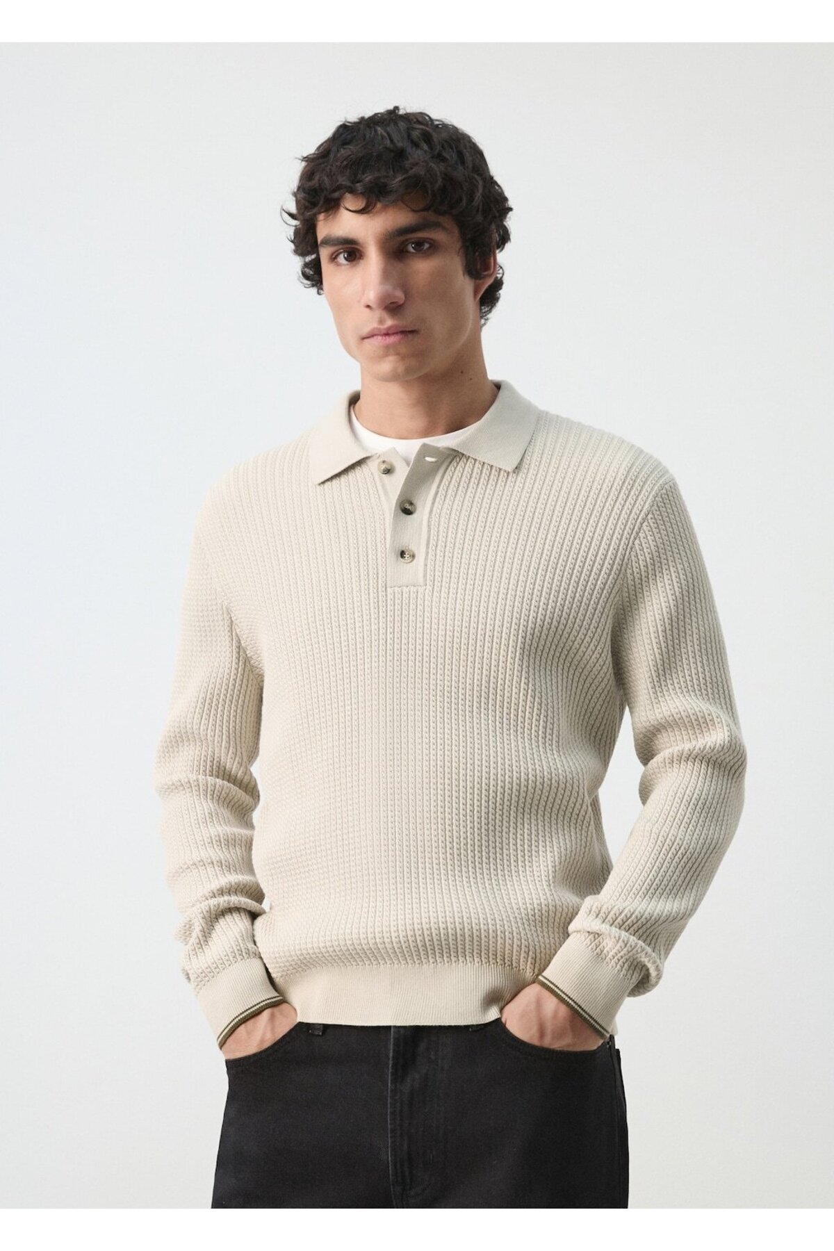 مانگو ژاکت بافتنی مخلوط پنبه