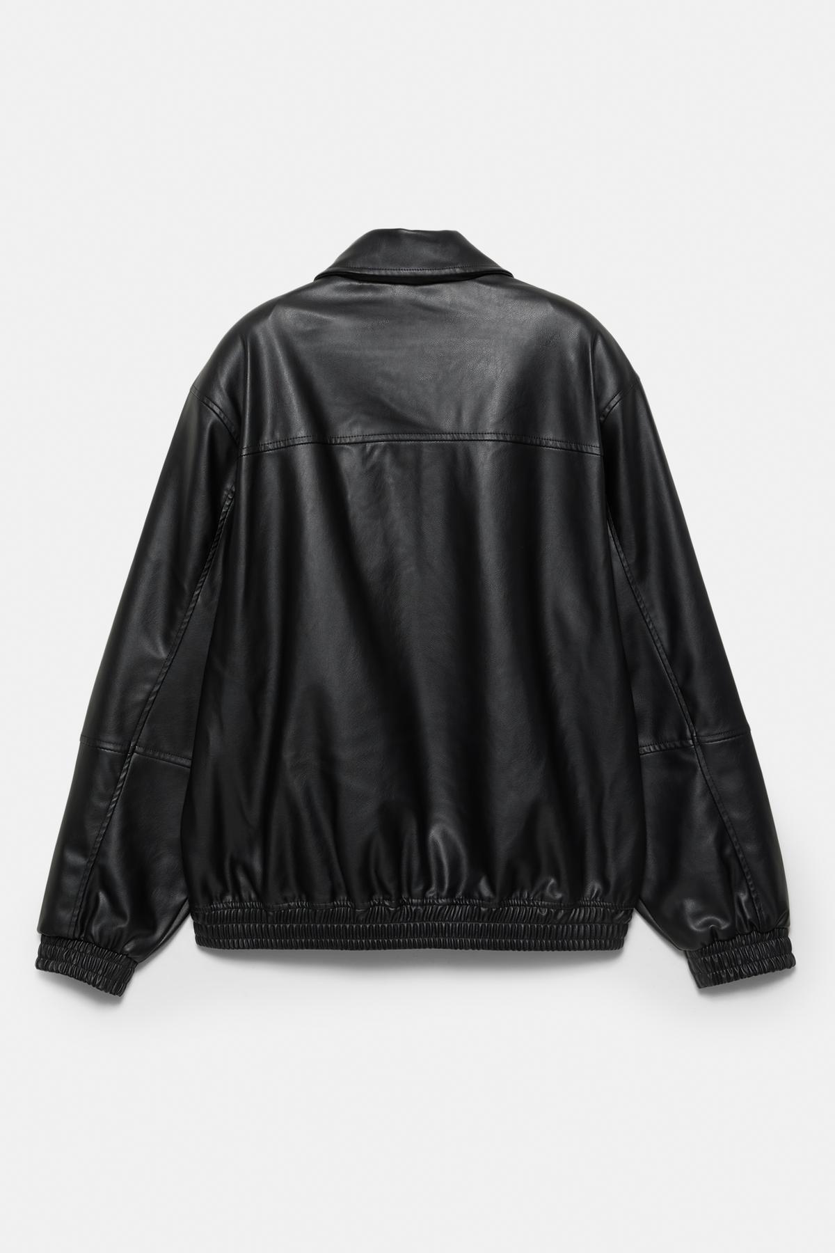 Pull & Bear  Hacimli suni deri ceket - Görsel 9