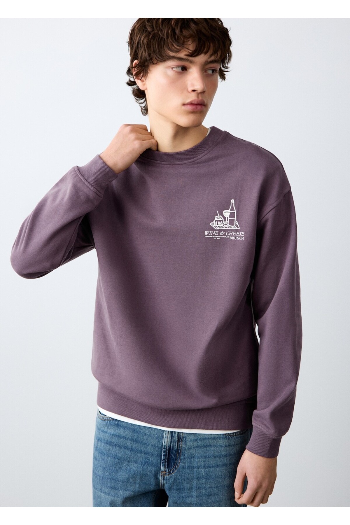 مانگو سویشرت نخی طرح‌دار