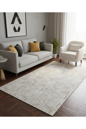 Yağmurser Lüx Yumuşak Dokulu Kaymaz Taban Halı Yolluk 3064 Krem