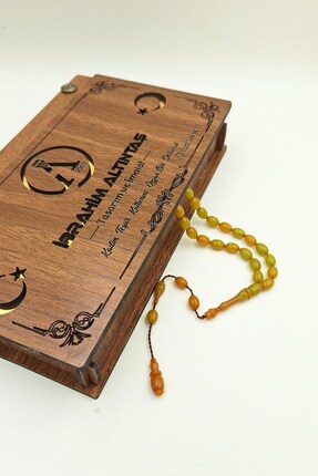 İbrahim Altıntaş HareliTuruncu-Yeşil Bilekboy Arpa Kesim Kehribar Tespih