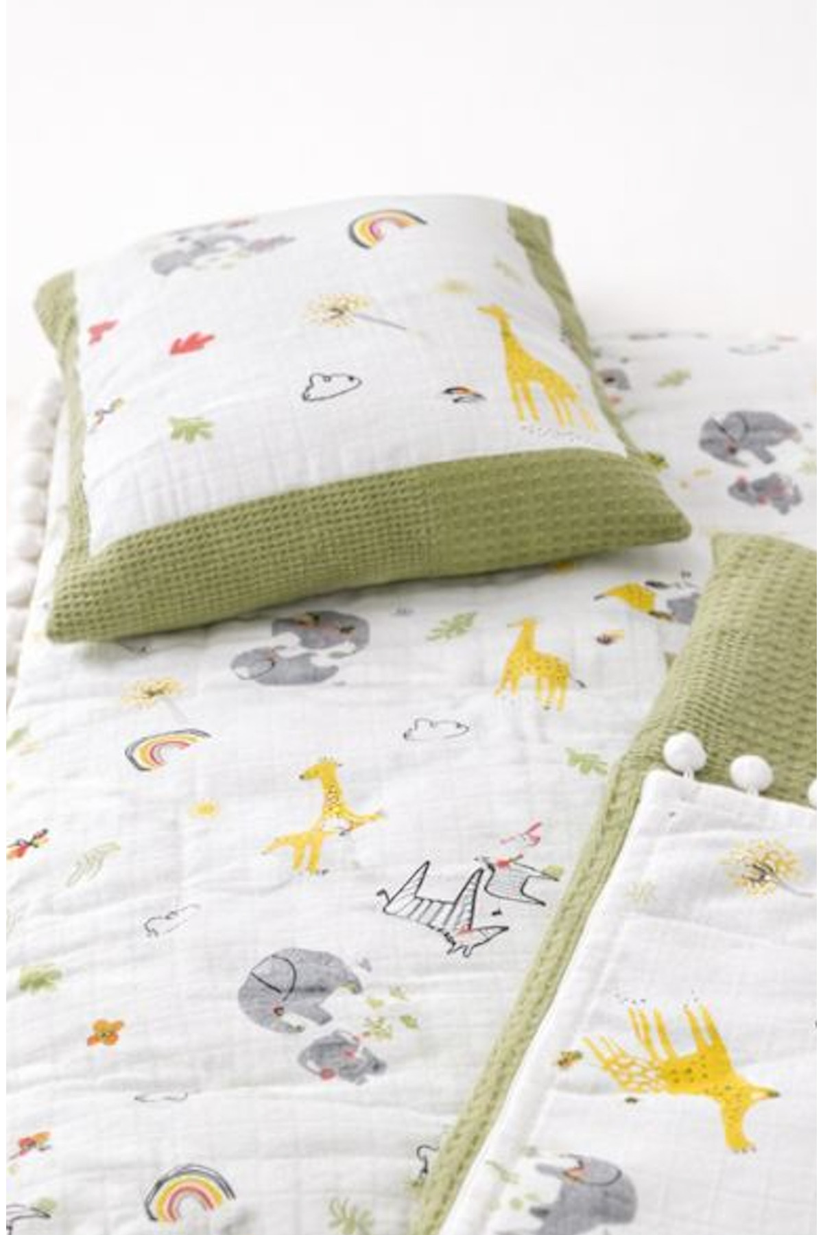 For My Baby Bebek Alt Açma Seti Müslin – Dolgulu Alt Açma Minderi, Yastık, Önlük ve Pike fotoğrafı 2 (önizleme)