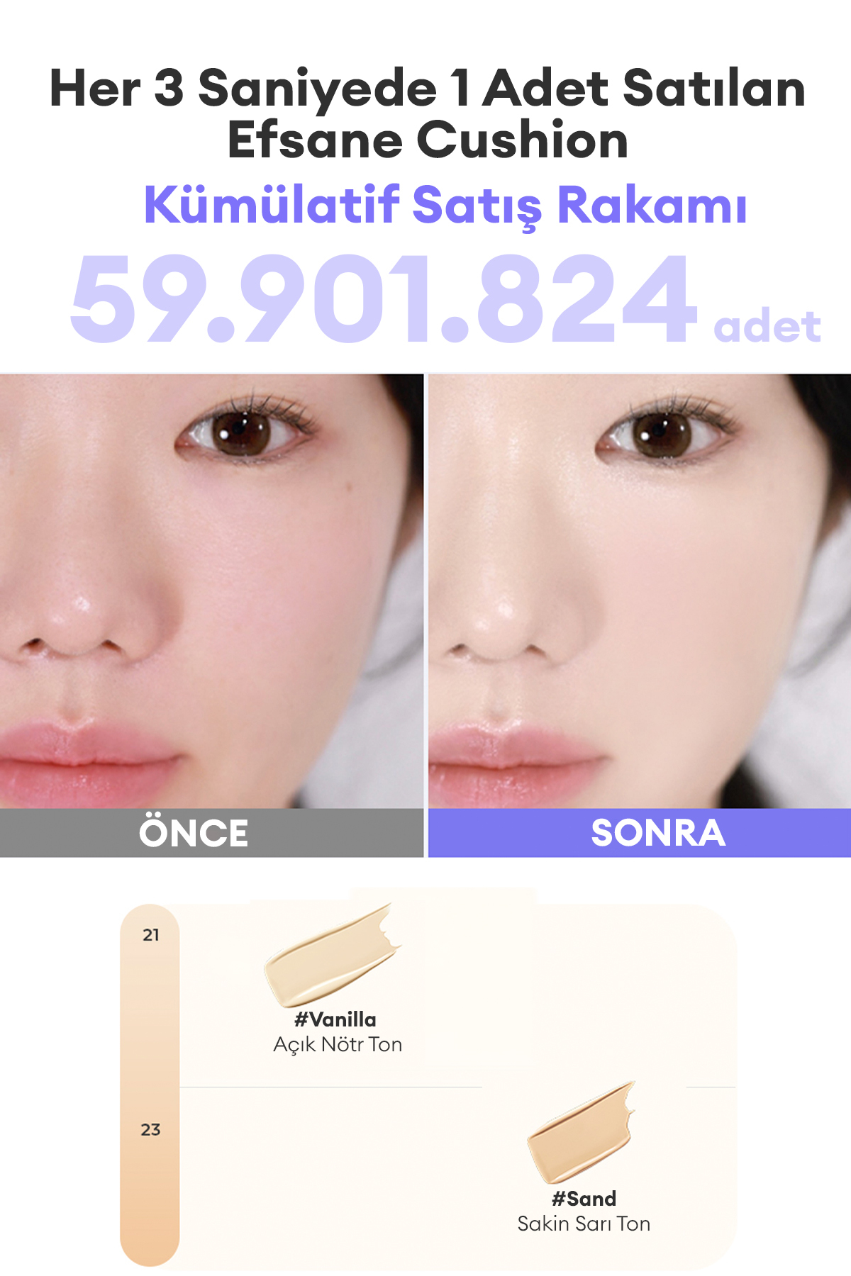 کرم پودر نیمه براق مینی با SPF 50+ PA++++ (شماره 23 Sand) — بژ 111671 — تصویر 3 از 9
