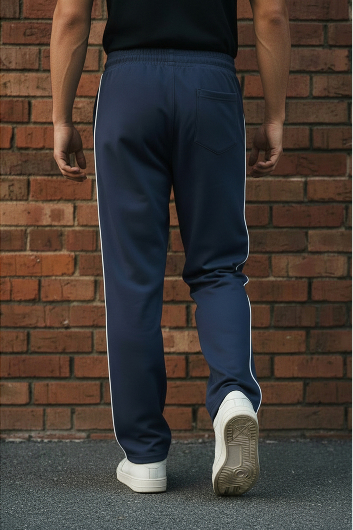 Sizce Moda  2'li Set Erkek Boydan Biyeli Baggy Eşofman Altı – 2 İplik, Lastikli Bel, Geniş Paça Siyah | Lacivert - Görsel 7