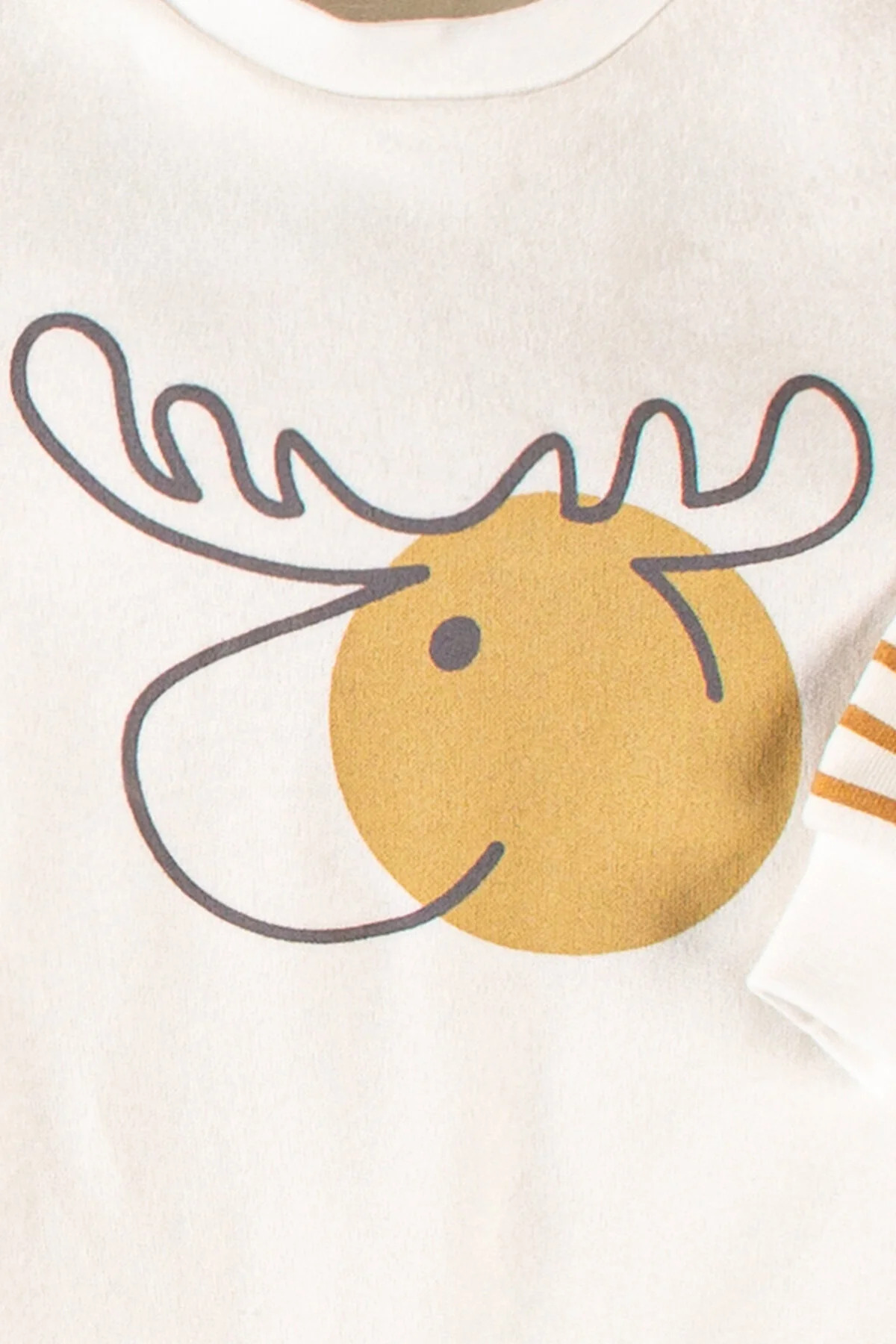 Mai Perla Unisex 3'lü Pamuklu Geyik Desenli Çıtçıtlı Patikli Yenidoğan Tulum Seti fotoğrafı 5 (önizleme)