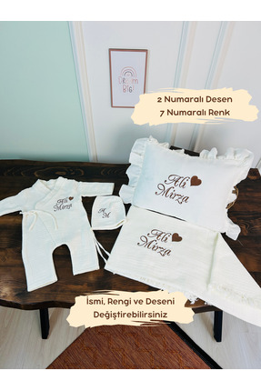 KARSU TASARIM İsimli Yenidoğan Hastane Çıkışı ve Yastık Kılıfı Nakış İşlemeli...
