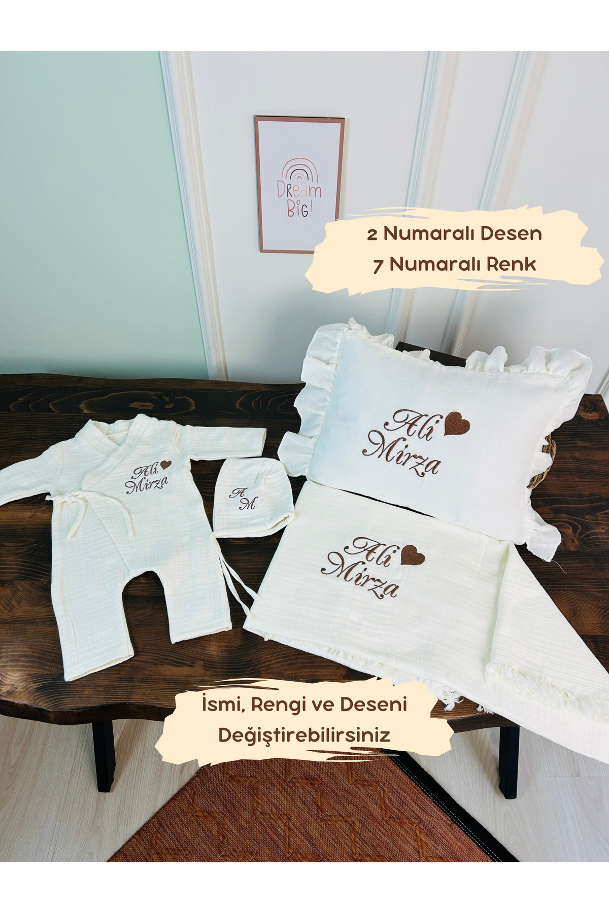 Named Newborn Newborn Hospital Bed and Pillowcase Embroidery (100% Cotton Muslin )