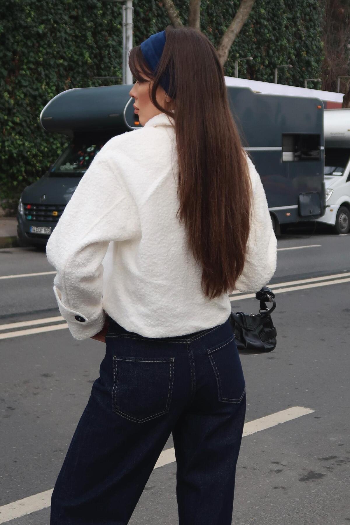 Lijuri  Teddy Peluş Ceket Düğmeli 6179 - Görsel 6