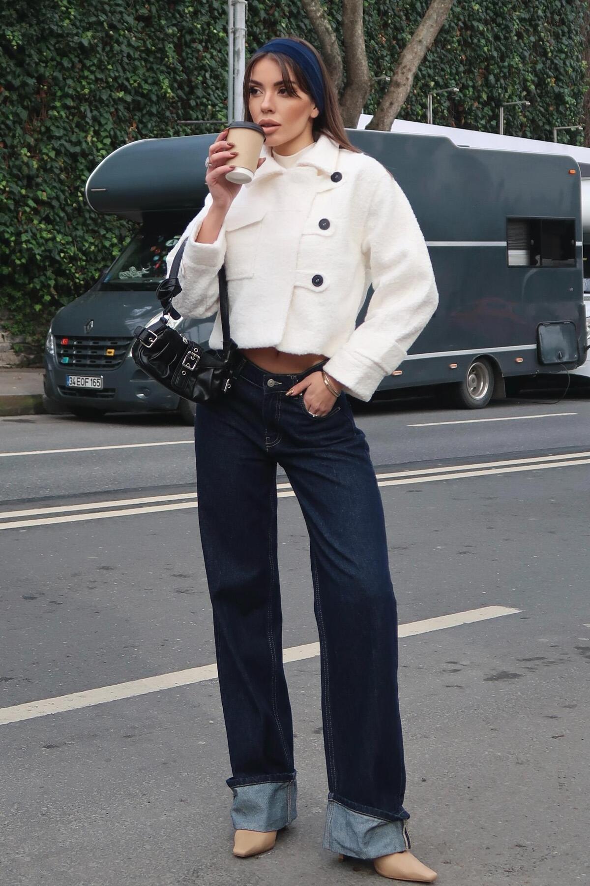 Lijuri  Teddy Peluş Ceket Düğmeli 6179 - Görsel 3