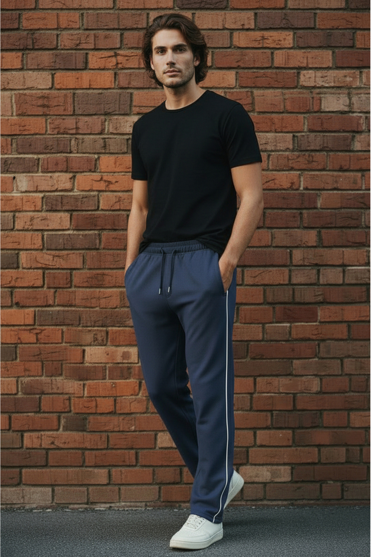 Sizce Moda  3'lü Boydan Biyeli Baggy Eşofman Altı – 2 İplik, Lastikli Bel, Geniş Paça Siyah | Lacivert | Füme - Görsel 2