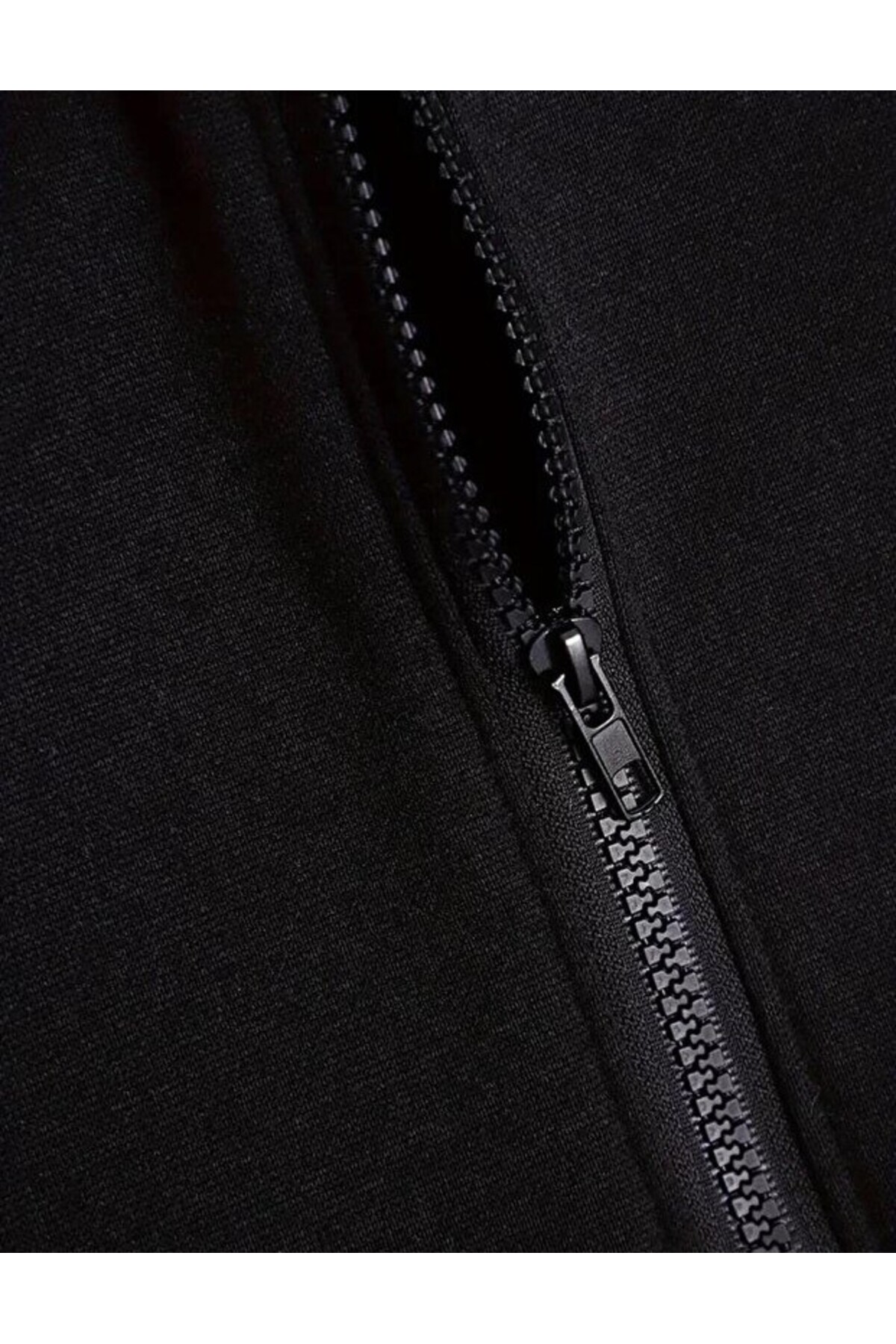 AZIZI TEKSTIL Baskılı Oversize Fermuarlı Siyah Unisex Kapüşonlu Hırka görsel 4