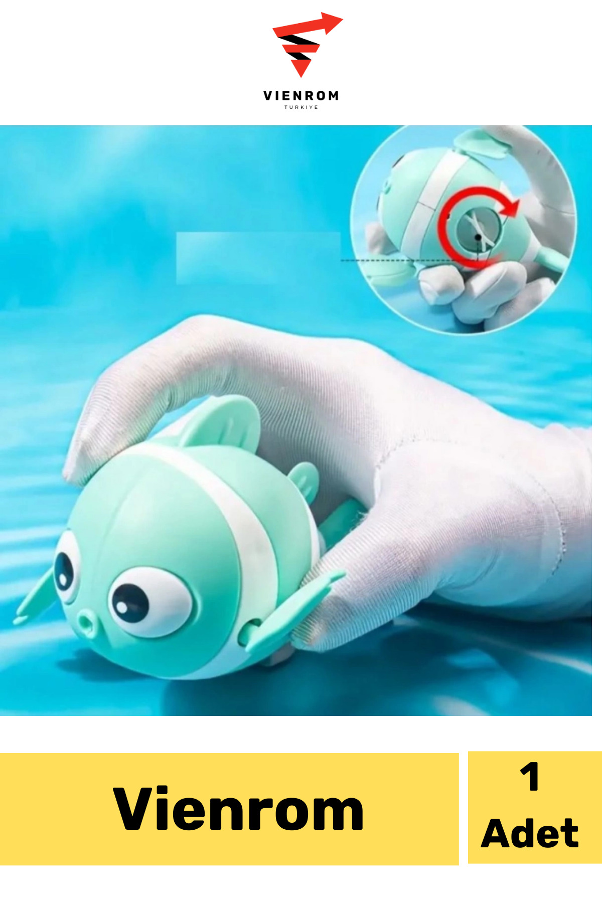 Vienrom #BanyoOyuncakları Kurmalı Yüzen Balık Bebek Çocuk Banyo 1 Adet Su Oyuncağı Banyo Oyuncakları fotoğrafı 3 (önizleme)