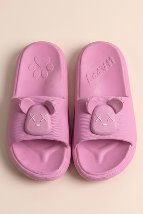 ZOLESSA Kız Çocuk Pembe Terlik Kaydırmaz Tabanlı Hayvan Figürlü Günlük Rahat ...