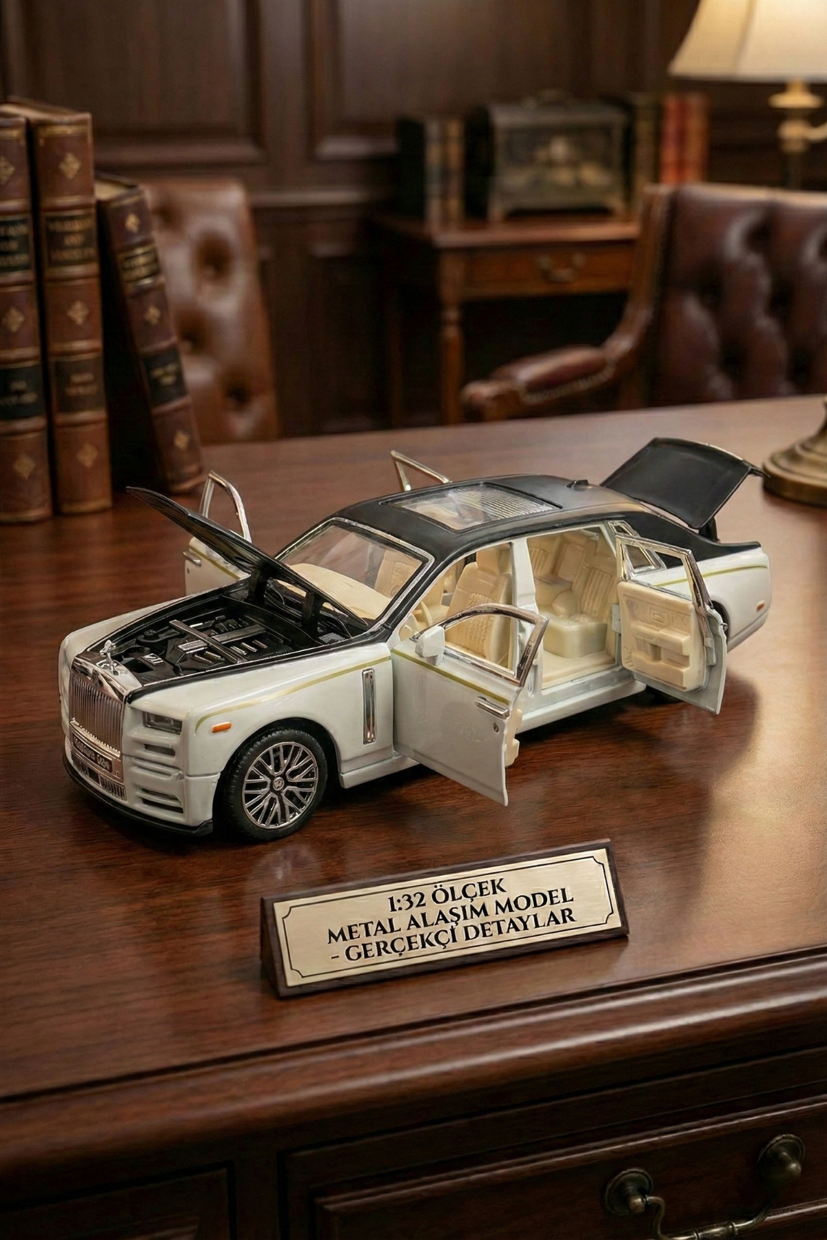 craftivio Rolls Royce Phantom 1:32 Ölçek Metal Model Araba - Beyaz