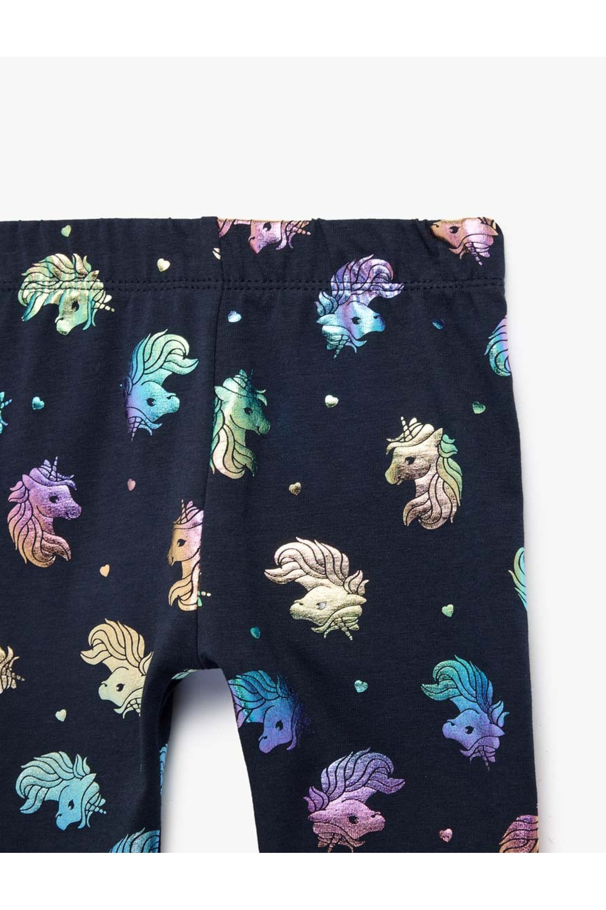 Koton Unicorn Baskılı Lacivert Kız Bebek Tayt 6SMG40023AK fotoğrafı 4 (önizleme)