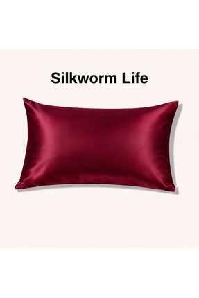 silkwormlife % 100 Saf İpek Yastık Kılıfı 1 adet ( 50 x70) BORDO RENKLİ
