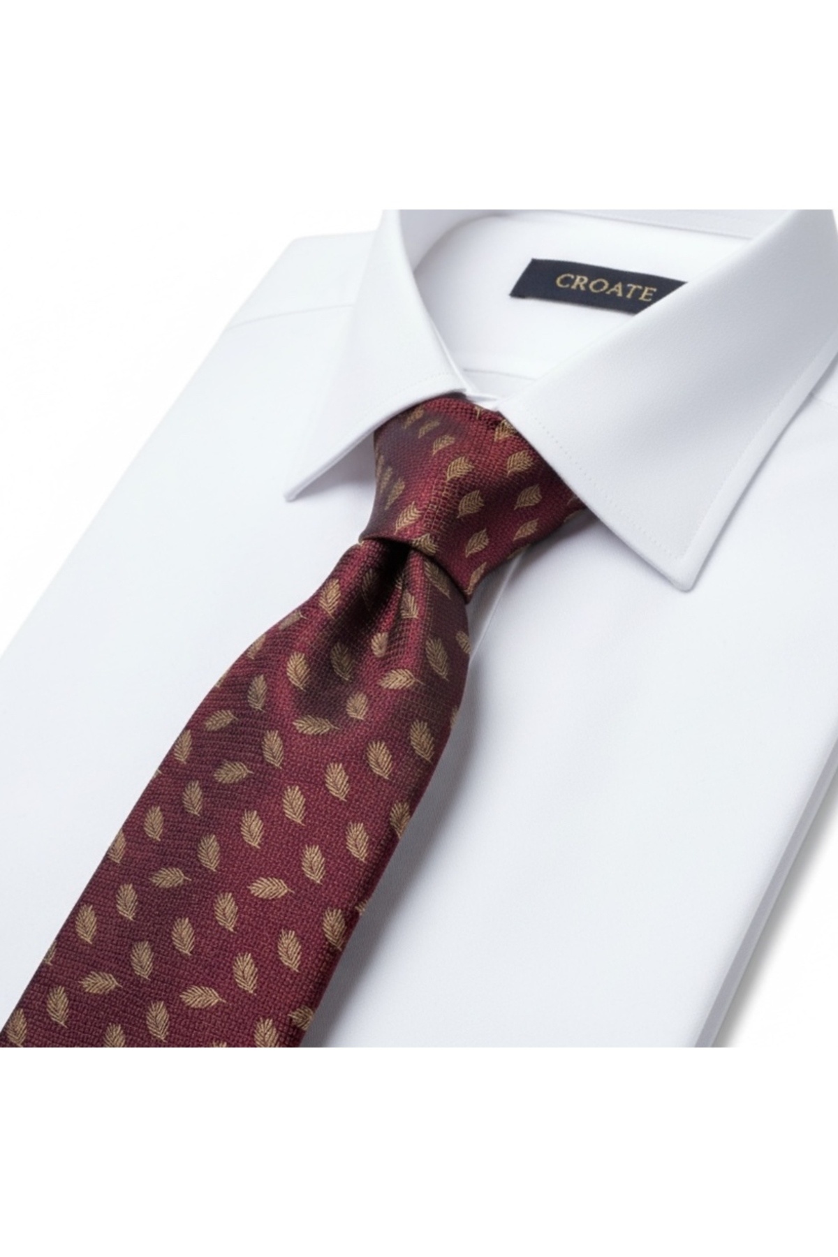 CROATE  Yaprak Figür İtalyan Tasarim Kravat (kiremit renk) - Görsel 2