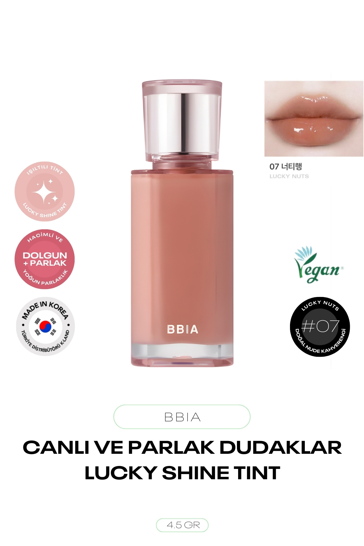 BBIA Gün Boyu Kalıcı Işıltılı Ve Parlak Kore Tint Lucky Shine Tint — قهوه‌ای BBIA_Luckyshn