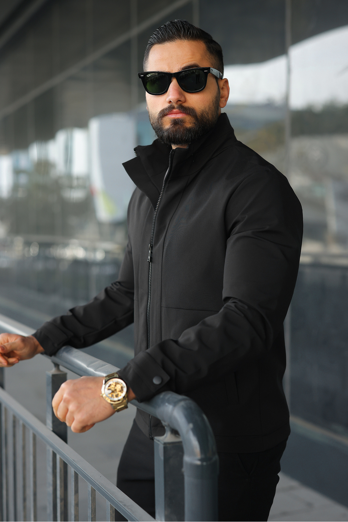 BASEL.CO  Su İtici Teknik Kumaş Dik Yaka Astarlı Hafif Ceket - Görsel 3