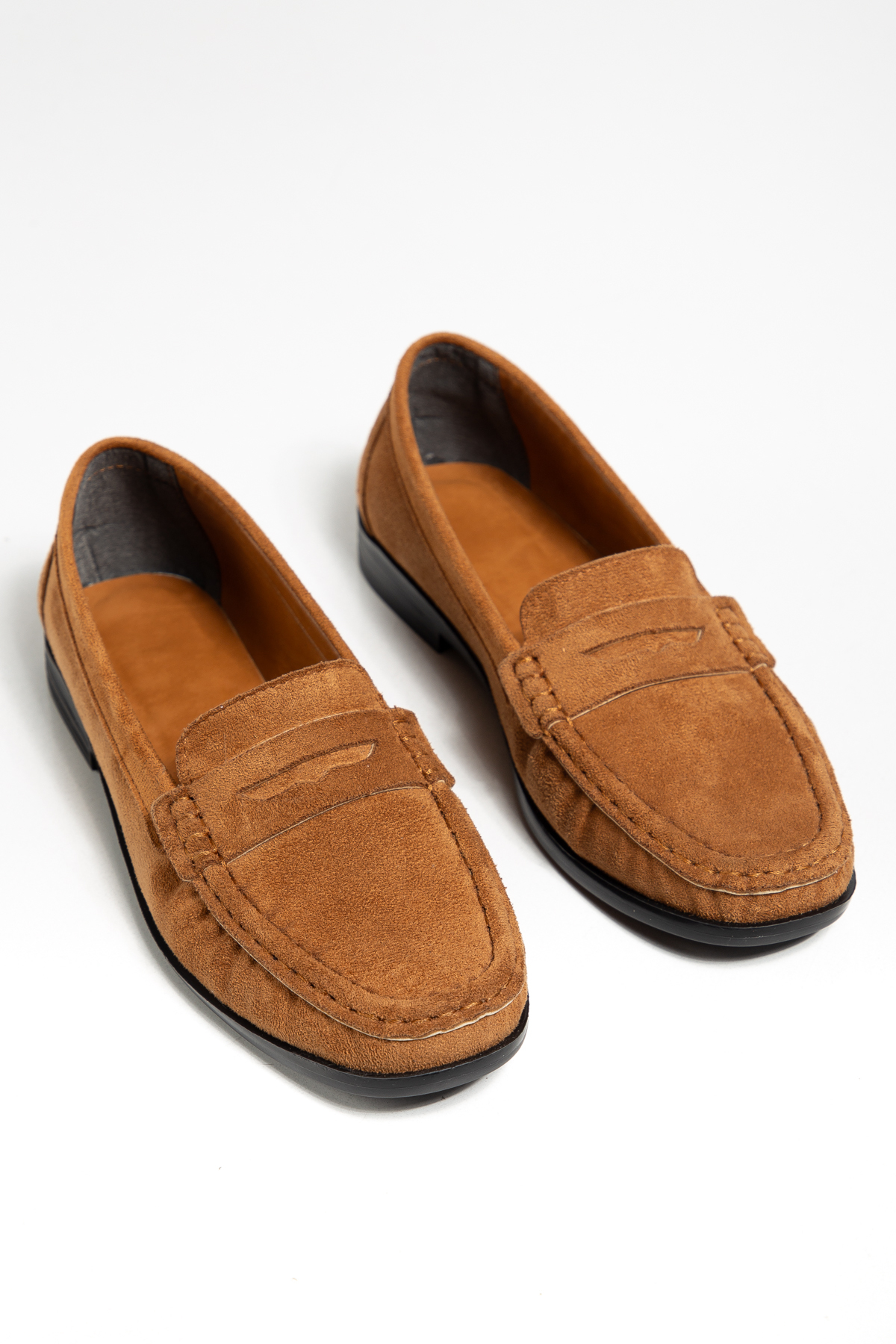 Tonny Black Kadın Taba Termo Kaymaz Taban Loafer Oxford Kadın Ayakkabı