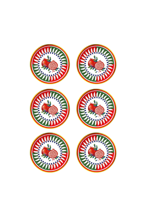 Baci Milano Dolce Vita 6'lı Nar Ekmek Tabağı 16 cm Porselen