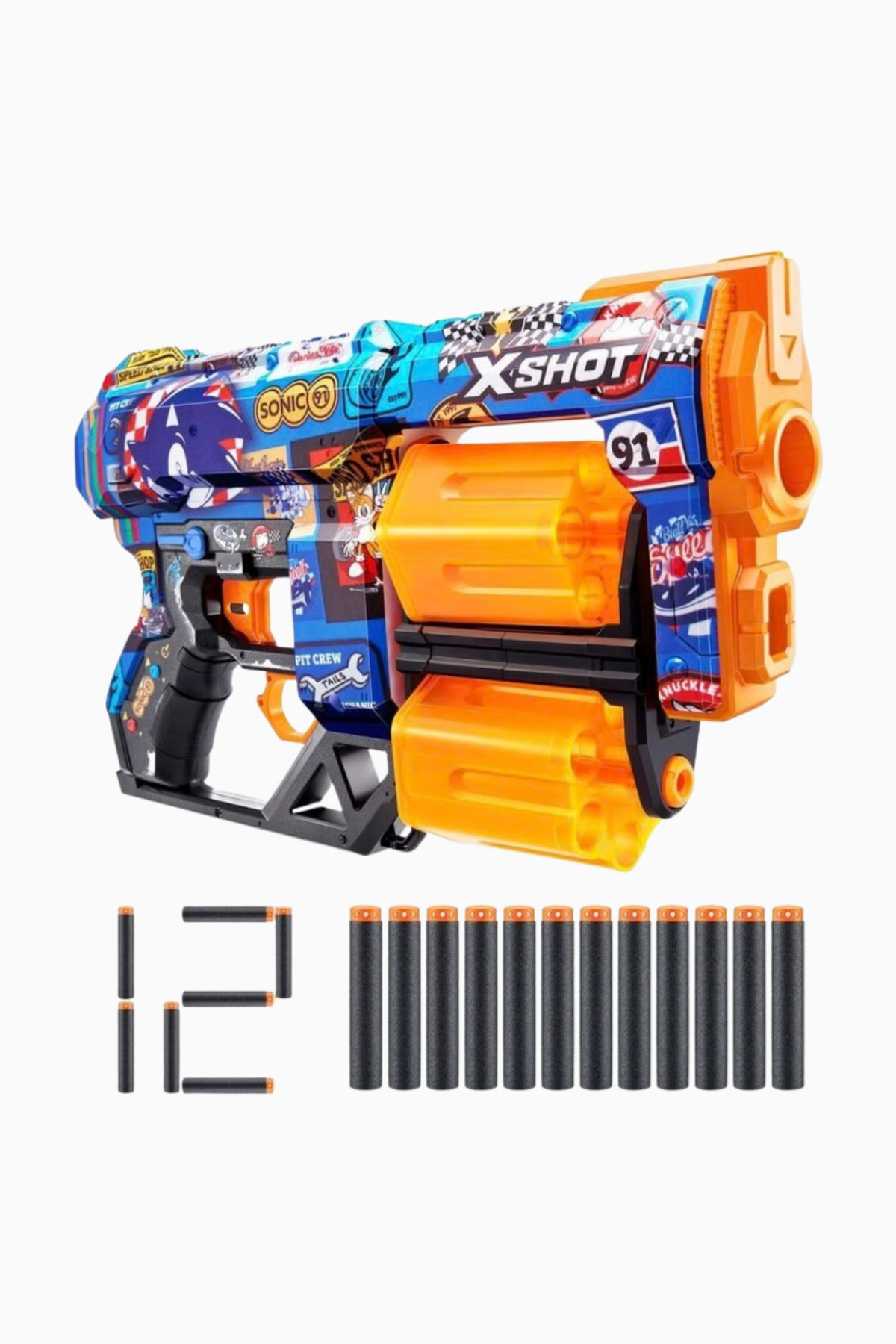 X-Shot Zuru Skins Dread Sonic 12 Dart Kapasiteli Oyuncak Blaster