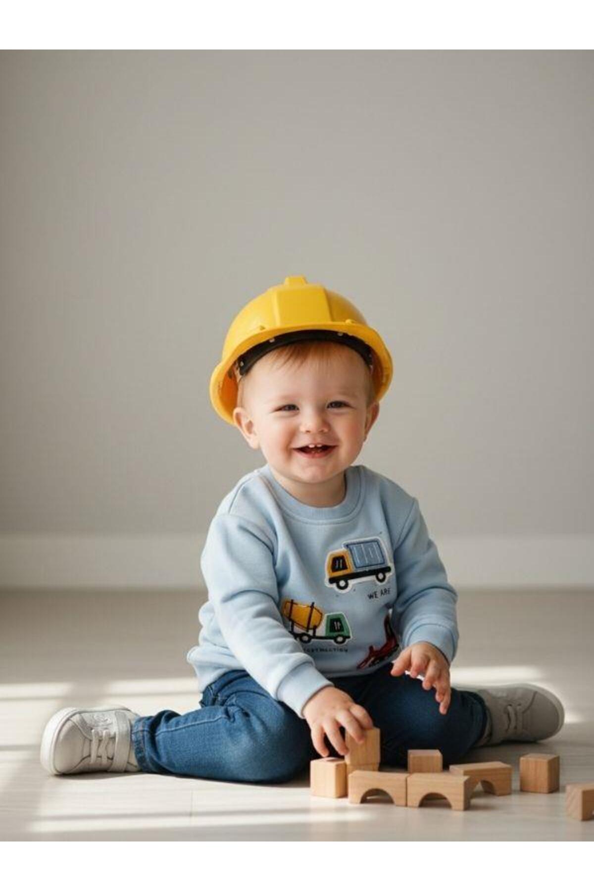 Zekids Erkek Bebek Pamuklu Araba Baskılı Sweatshirt fotoğrafı 3 (önizleme)