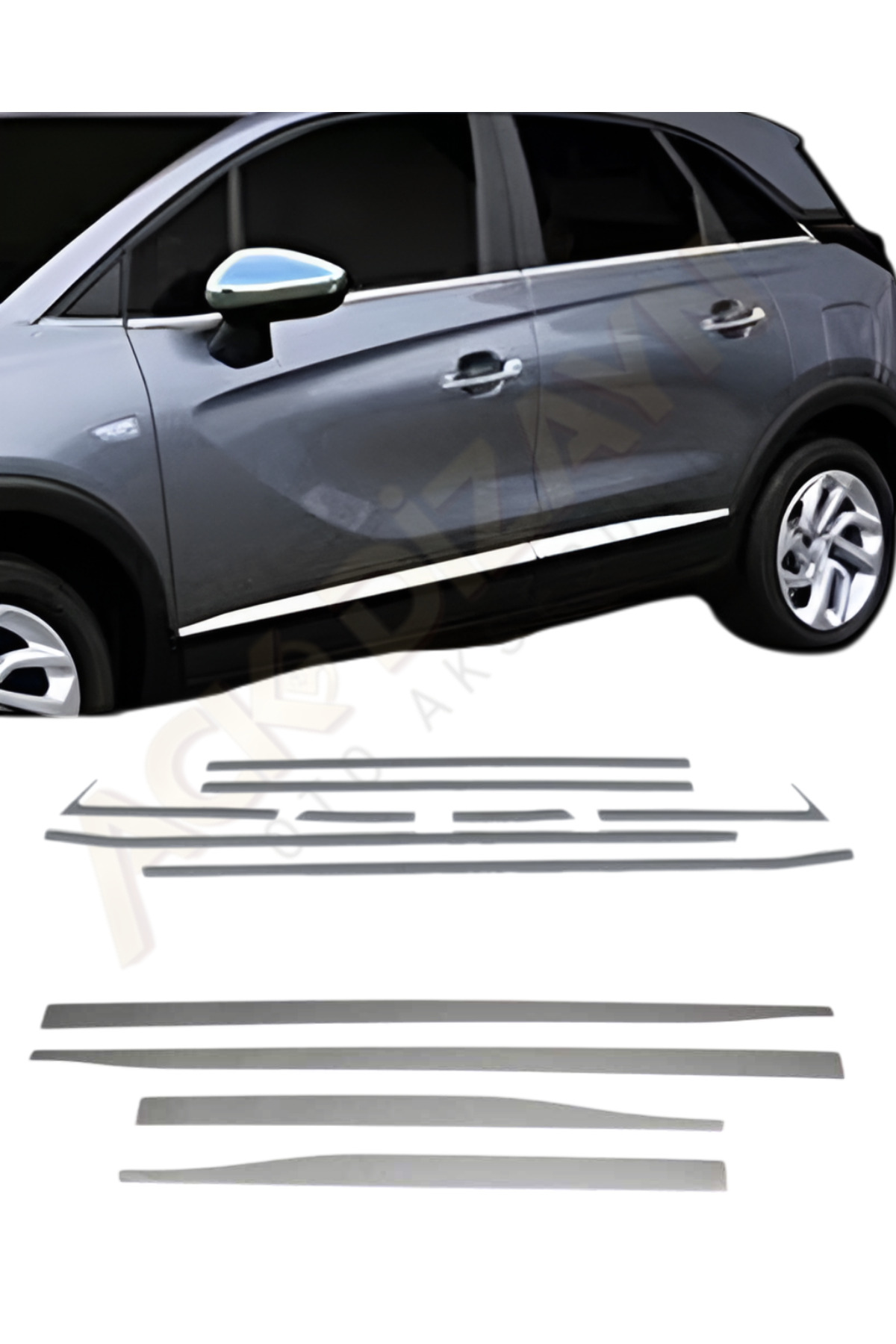 ACK Dizayn OPEL CROSSLAND 2017+ KROM YAN SET 2'Lİ (CAM ÇITASI+YAN