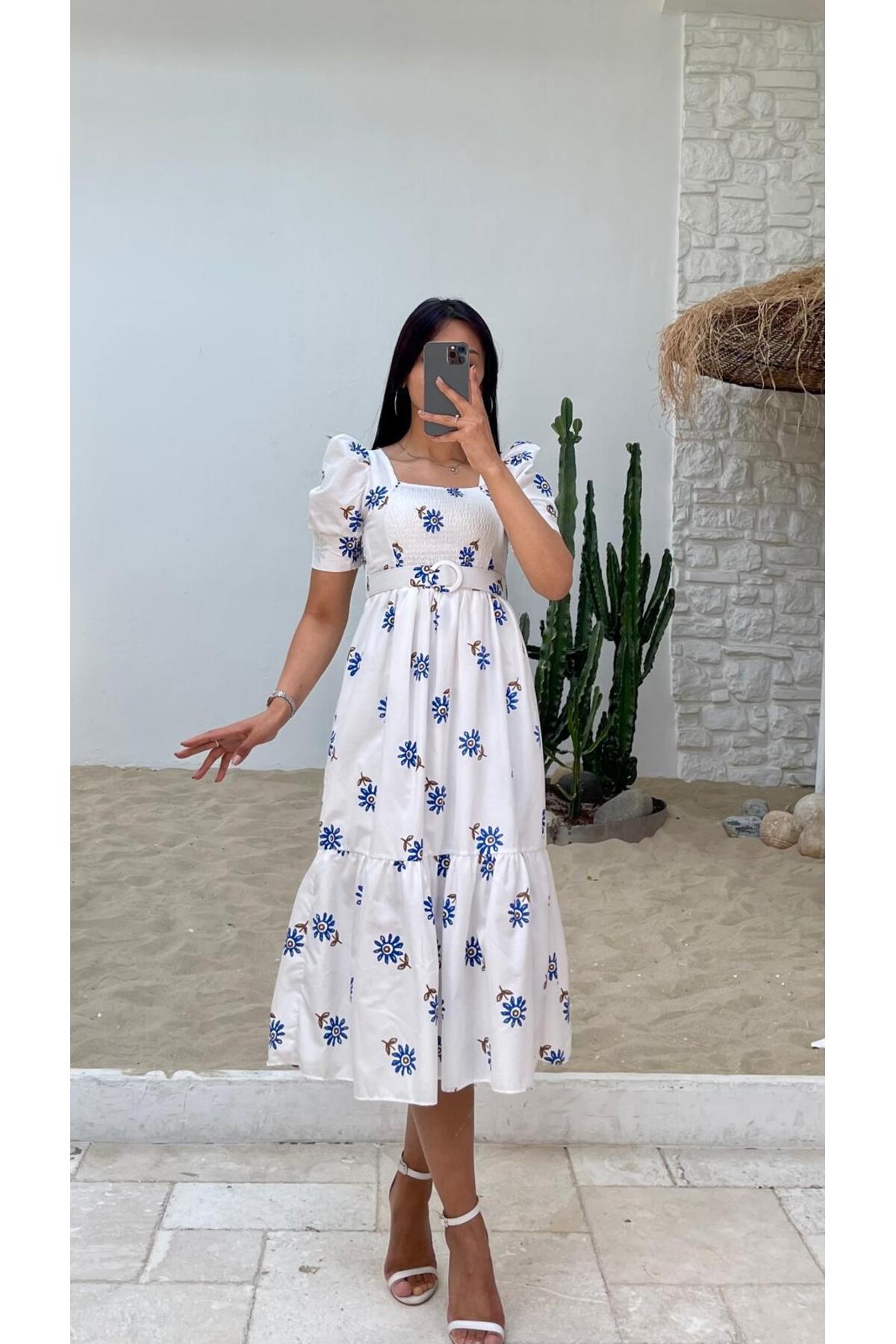 MY GRS Önü Gipeli Poplin Elbise görsel 2