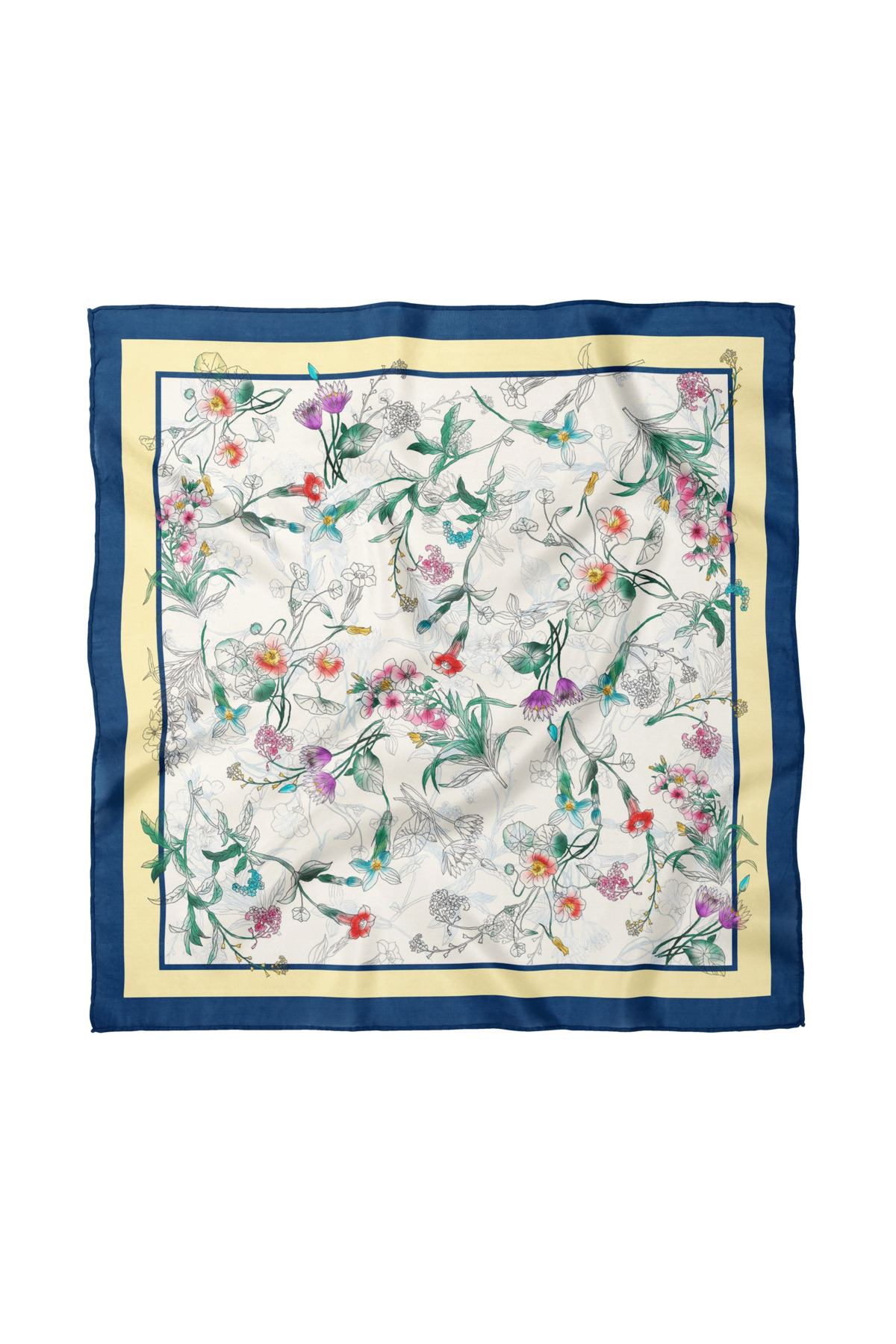 Flower Patterned Scarf / Bandana 70x70cm