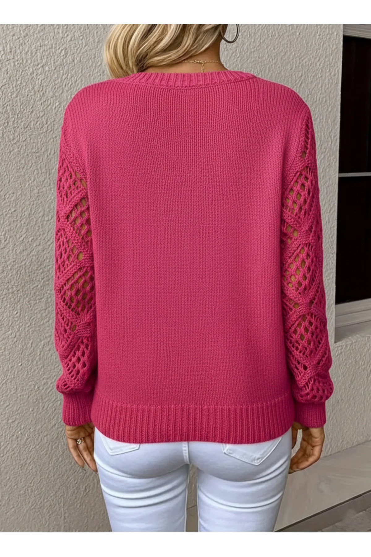 Dier Moda  Kadın Kol desenli Triko Kazak - Görsel 4