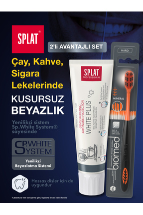 Splat Beyazlatıcı Diş Bakım Seti Sigara İçenlere Özel White Plus Diş Macunu +...