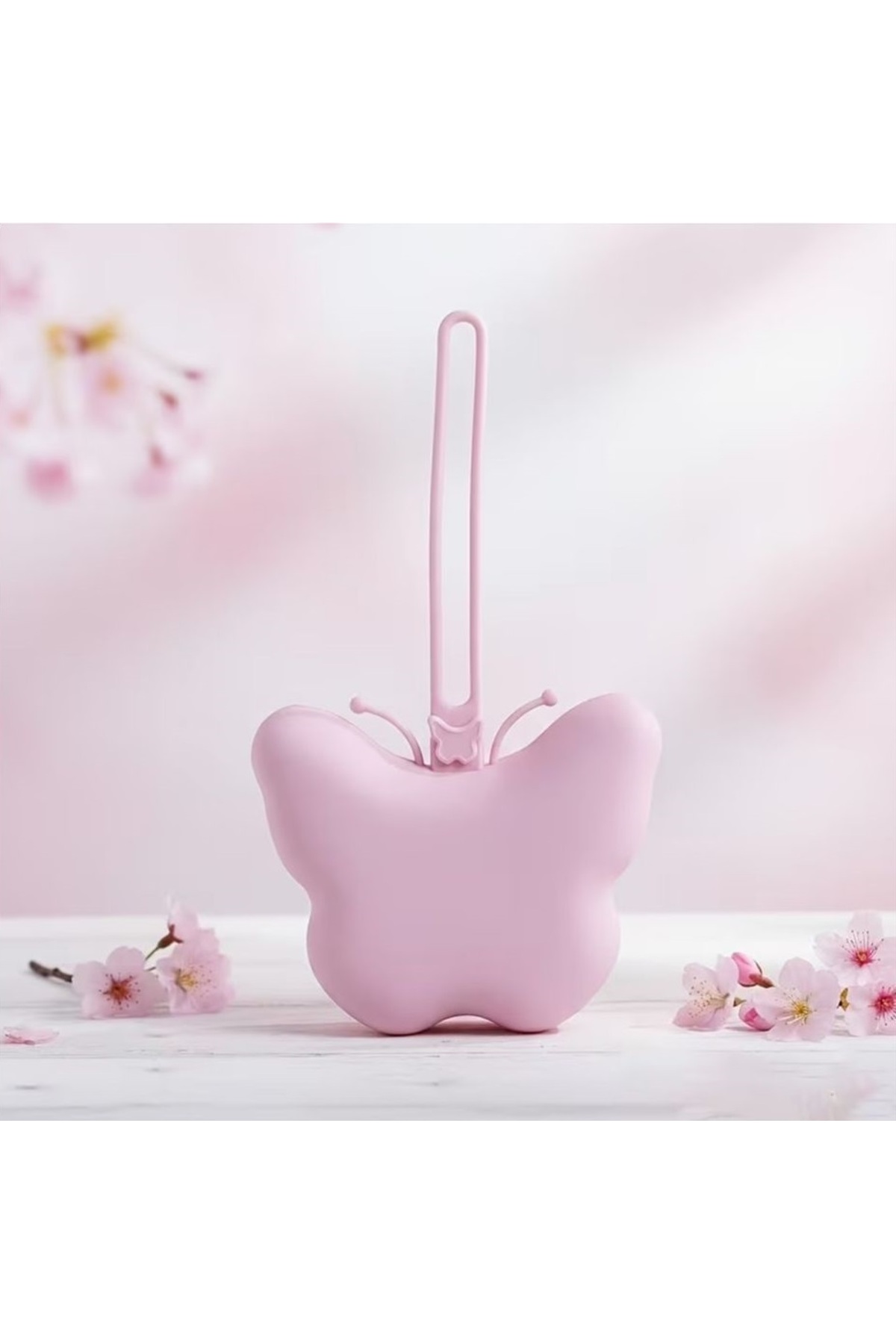 The Cloudish Shop Silikon Emzik Saklama Kutusu Emzik Tutucu Taşınabilir Askılı PEMBE KELEBEK fotoğrafı 4 (önizleme)