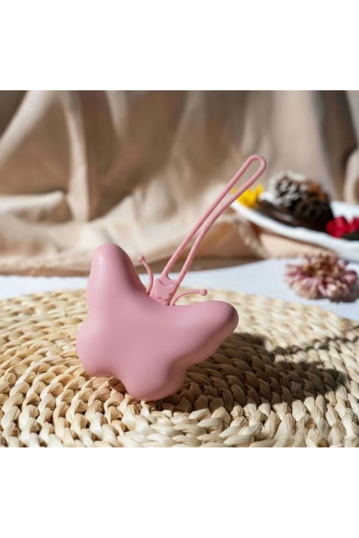 The Cloudish Shop Silikon Emzik Saklama Kutusu Emzik Tutucu Taşınabilir Askılı PEMBE KELEBEK fotoğrafı 2 (önizleme)