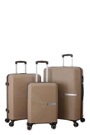 MÇS 3lü Set Kırılmaz Silikon Seyahat Valizi Bavulu V374 Şamp/AcıKahve