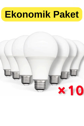 ENFE 9w Led Ampul Beyaz Işık E27 Duy Uyumlu Tasarruflu 10'lu Ekonomik Paket E...