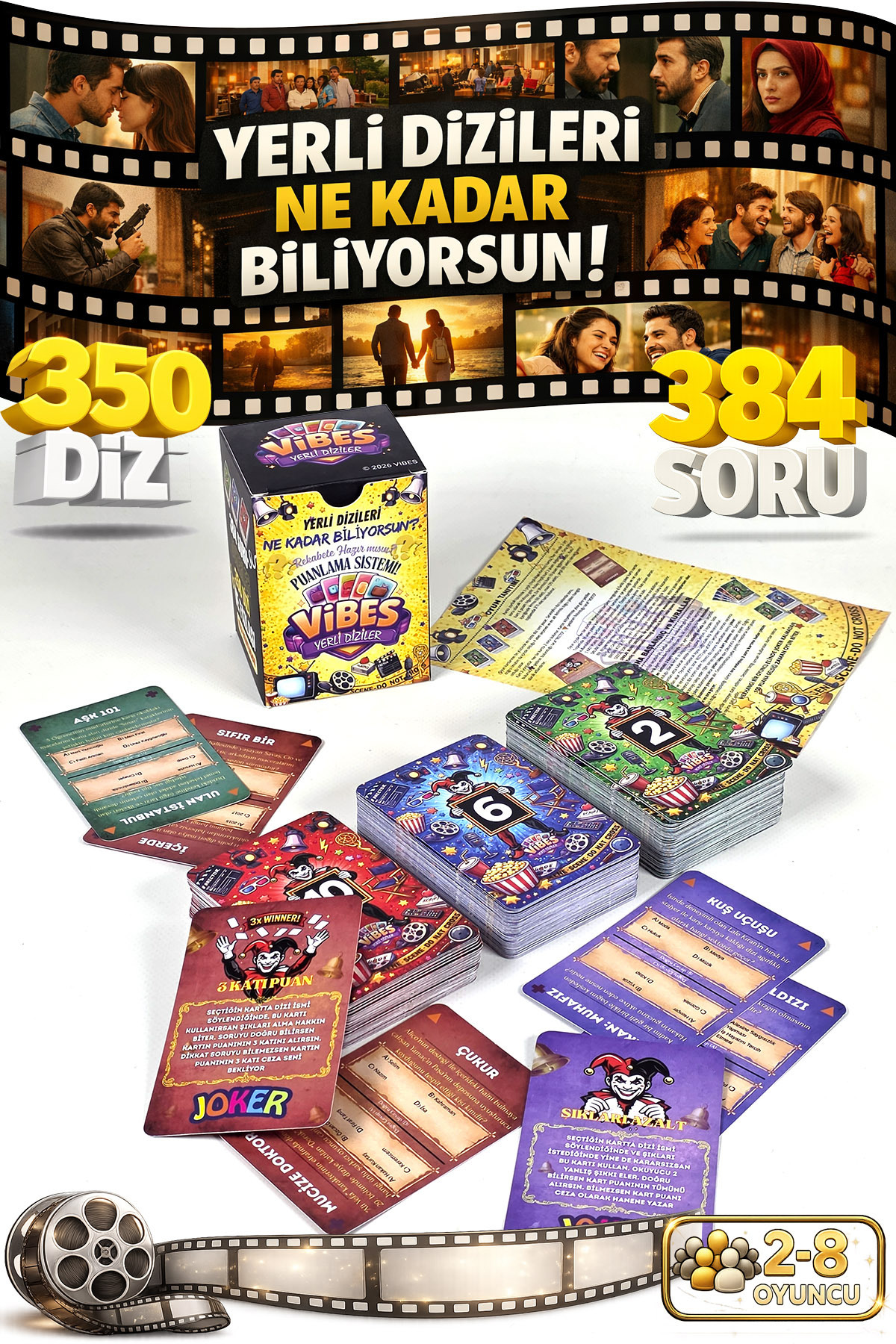 How Much Do You Know About Vibes Native TV Shows Box Game 210 Cards 2-8 Players PC450