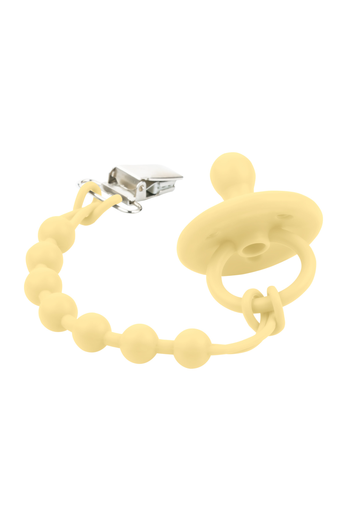 OiOi Silikon Emzik & Diş Kaşıyıcı Askısı Klips - Mellow Yellow fotoğrafı 3 (önizleme)