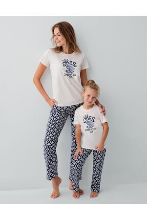 Arnetta Anne baba çocuk uyumlu aile pijama takımı. %100 pamuk kumaş, yazlık r...