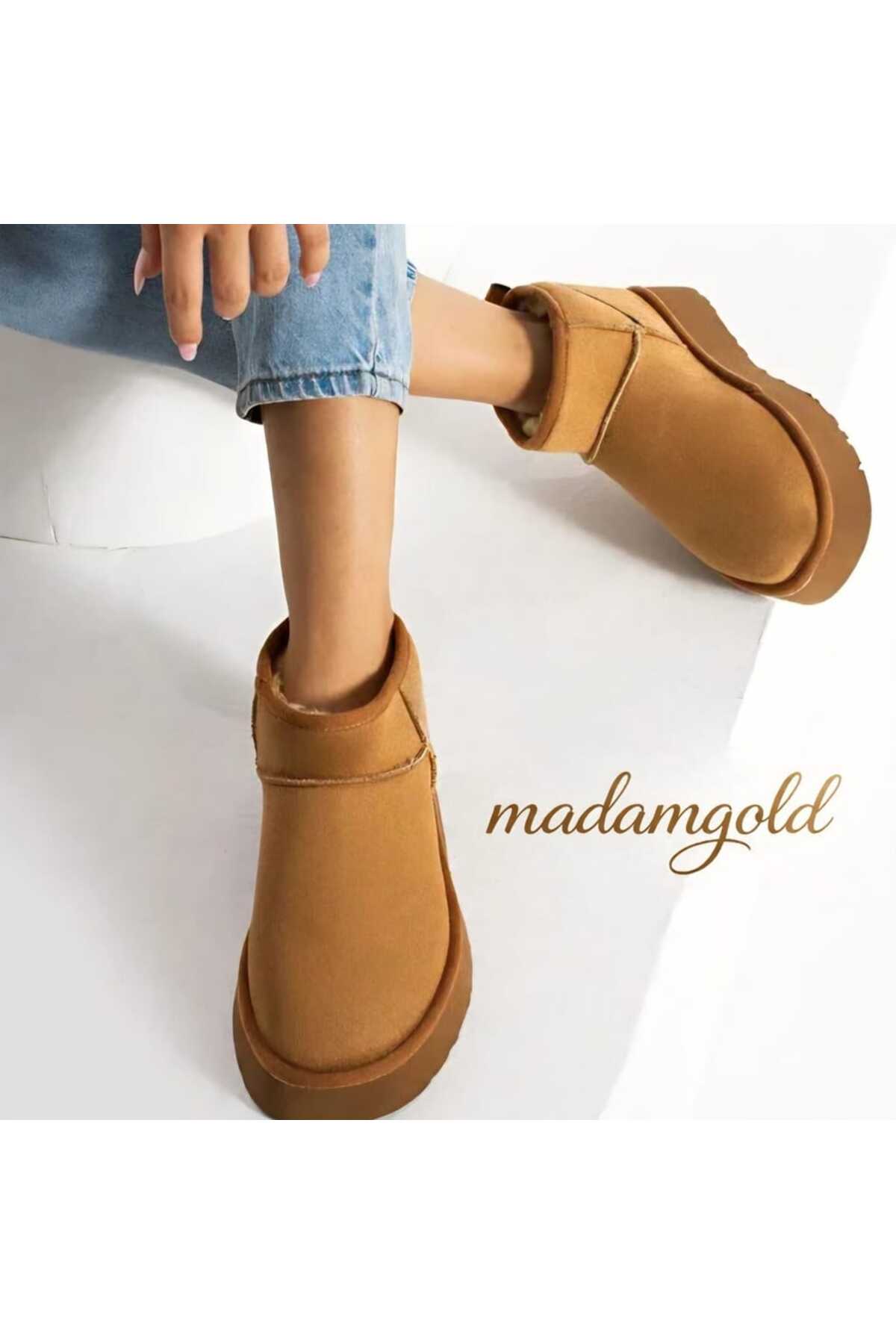 madam gold 41 42 numara büyük numara kadın taba bot