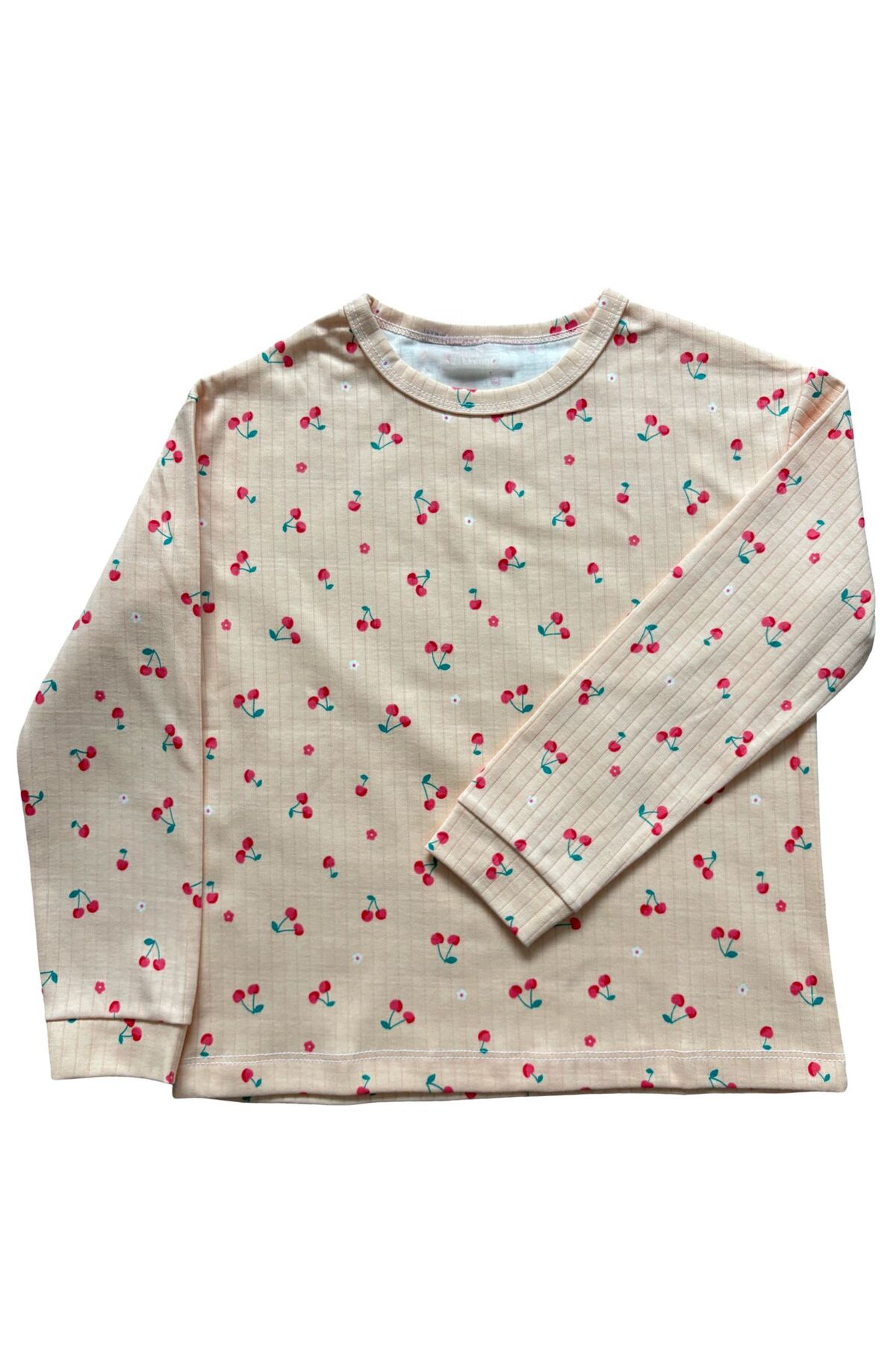 mışıl mışıl kids Kız Çocuk Mini Kiraz Desenli Pamuklu Pijama Takımı fotoğrafı 5 (önizleme)